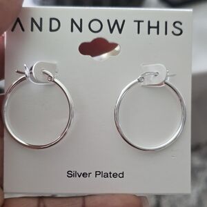 And Now This Silver Plated Hoop Earrings Women New